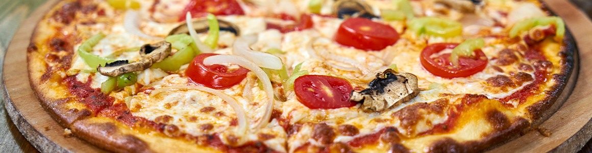 Pizza with traditional toppings.